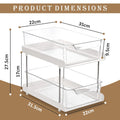 MECHDEL Tier Under Sink Organiser/Clear Bathroom Cabinets/Vanity Countertop Storage Container/Medicine Cabinet/Pull-Out Organization with Track for Pantry/Kitchen (2 Tier Under Sink Organiser)