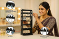 mechdel Plastic Rotating Earrings Stand Jewelry Display Organiser/Earrings Organiser/Jewellery Towers/Jewellery Stands/Earring Organizer Box/Chain Organiser (Rotating Earrings Organizer-Black, 1-SET)