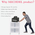 mechdel Stackable Storage Box with Wheels, Front Door Cabinet, Collapsible Organiser for Living Room, Bedroom, Books,cabinets for living room and book organiser (STORAGE BOX/WHEELS-WHITE, 1PCS)