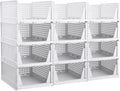 MECHDEL | Wardrobe Organizer For Clothes | Cupboard Organizer | Foldable Shirt Stacker Box | Cloth Box for Almirah | Closet Storage Basket |Plastic Stackable Closet Organizer (Pista Green, 4PCS)