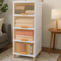 Mechdel Foldable Plastic Cupboard Rack for Clothes Storage - 1 Door Transparent Wardrobe (1PCS, 45 x 38 x 34 Cm)