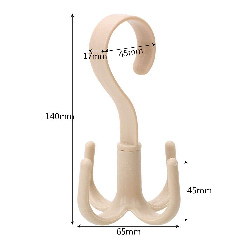 Mechdel 360 Degree Rotating Tie and Belt Hanger Scarf Tie Rack Holder Hook for Closet Organizer (Random Colors) (Pack of 3)