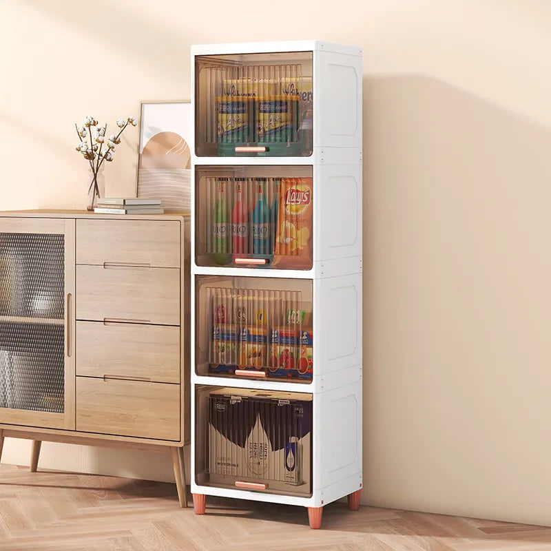 Multi-functional Plastic storage cabinet pull out storage rack