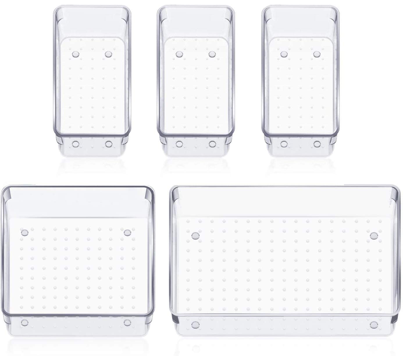 mechdel Makeup Desk Organizer With Drawers, Bathroom Countertop Organizer for Cosmetics, Vanity Holder for Lipstick, Brushes, Lotions, Eyeshadow, Nail Polish and Jewelry (Makeup Storage Box-White)