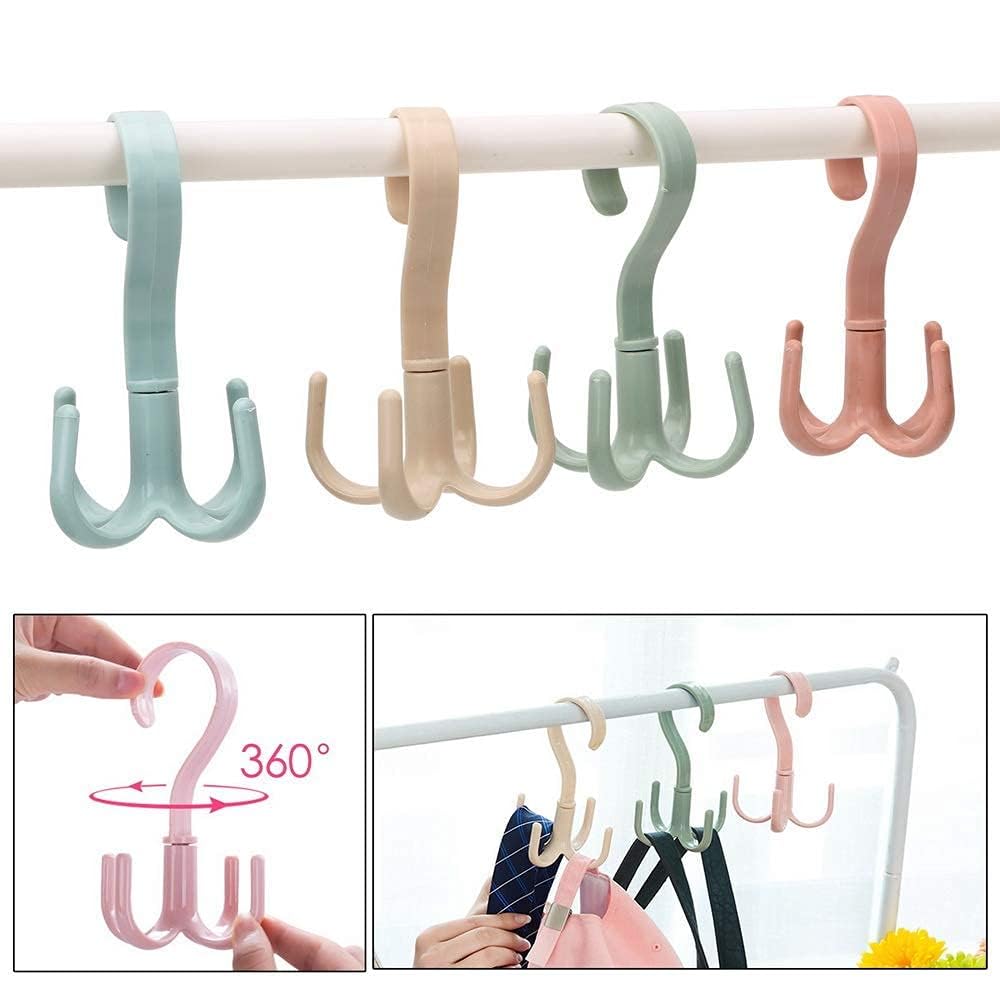 Mechdel 360 Degree Rotating Tie and Belt Hanger Scarf Tie Rack Holder Hook for Closet Organizer (Random Colors) (Pack of 3)