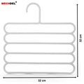 Mechdel 5 Layer Pants Clothes Hanger Wardrobe Storage Organiser Rack, 32l x 1b x 33h cm (Assorted Colour) (3)