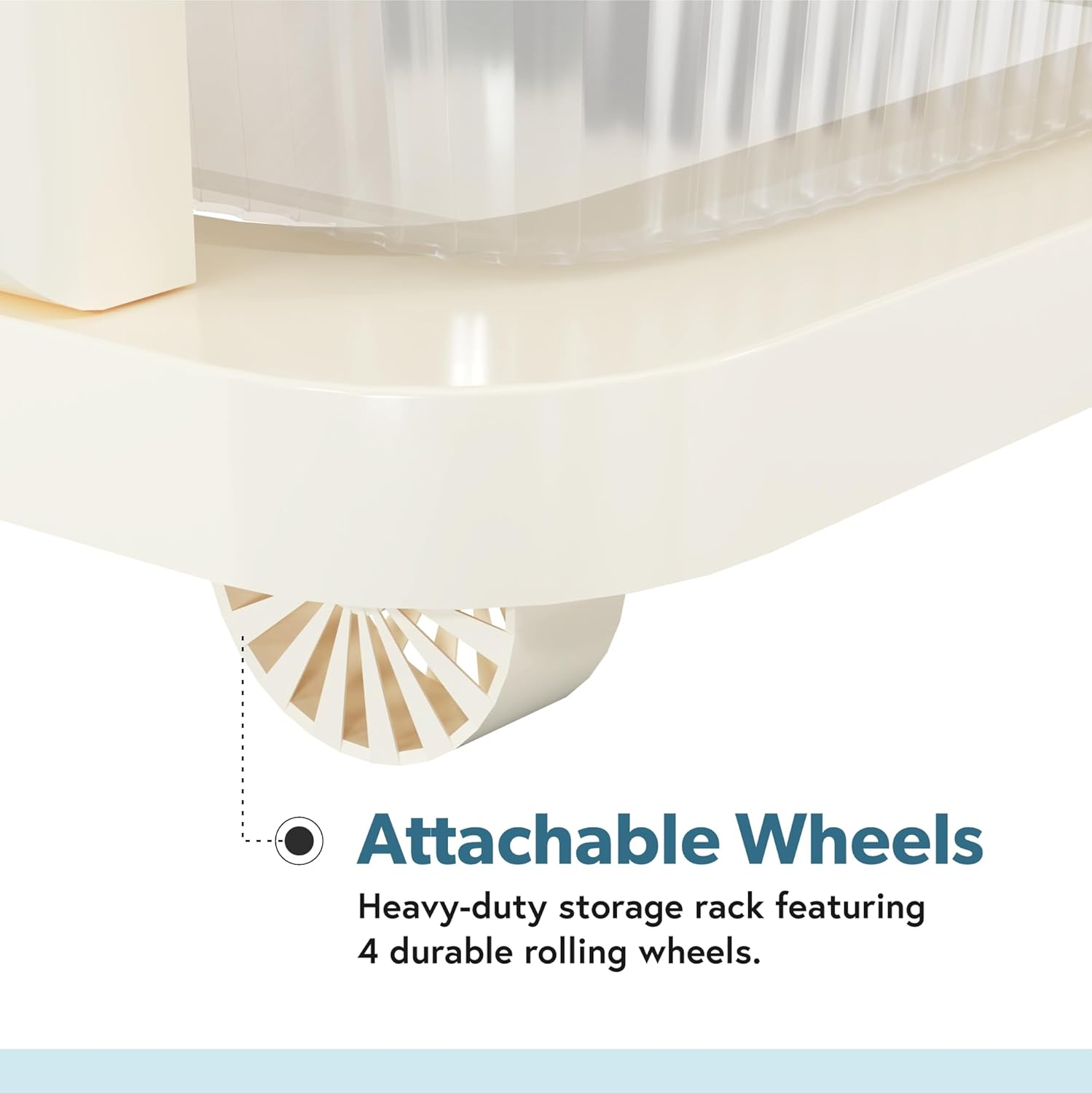 Kuber Industries 5 Layer Plastic Modular Storage Drawer Organizer with Wheels | Chest of Drawer Storage Box for Living Room, Office, School and Home | Toys Organiser for Kids Room | Transparent Ivory