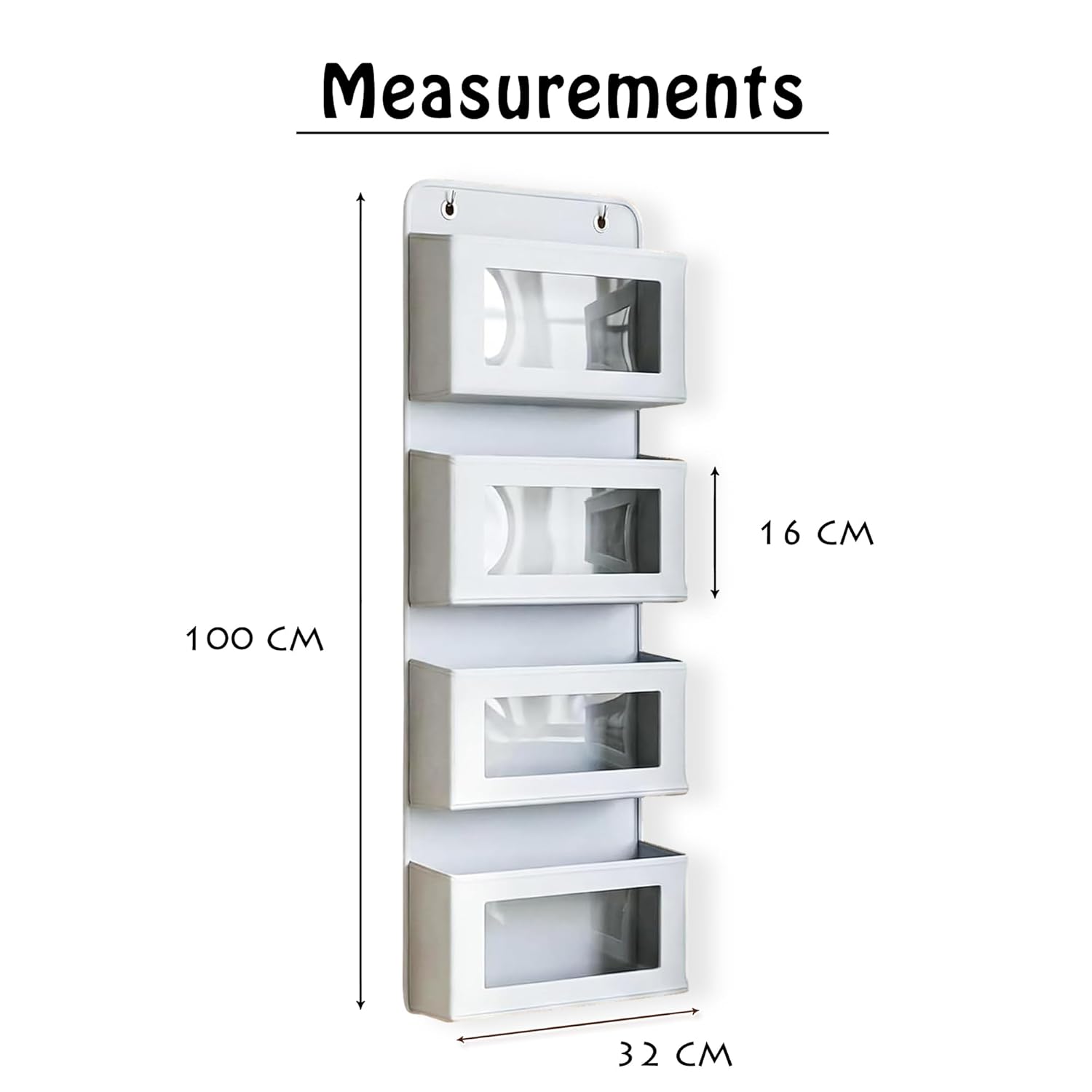 mechdel Over the Door Organizer with Large Pockets, Anti-Tilt Hanging Storage for Bedroom, Closet, Bathroom, Pantry, Nursery (WHITE, 4LAYER-DOOR HANGER)