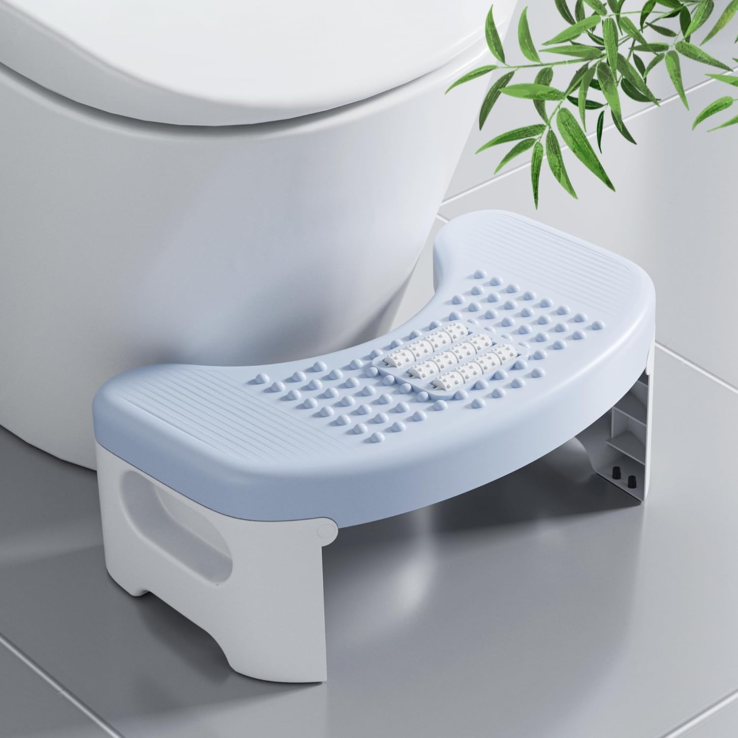 MECHDEL Toilet Squat Stool | Squat Potty | Foot Stool | Step Stool | Potty Stool for Adults | Western Toilet | Scientific Angle | Anti-Slip Stool (White, Foldable : Toilet Stool)