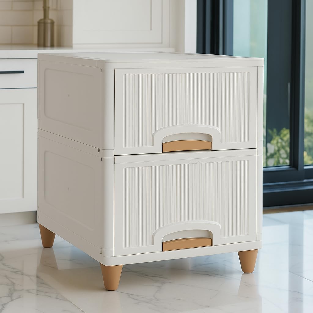 Mechdel Foldable Plastic Cupboard Rack for Clothes Storage - 1 Door Transparent Wardrobe (1PCS, 45 x 38 x 34 Cm)