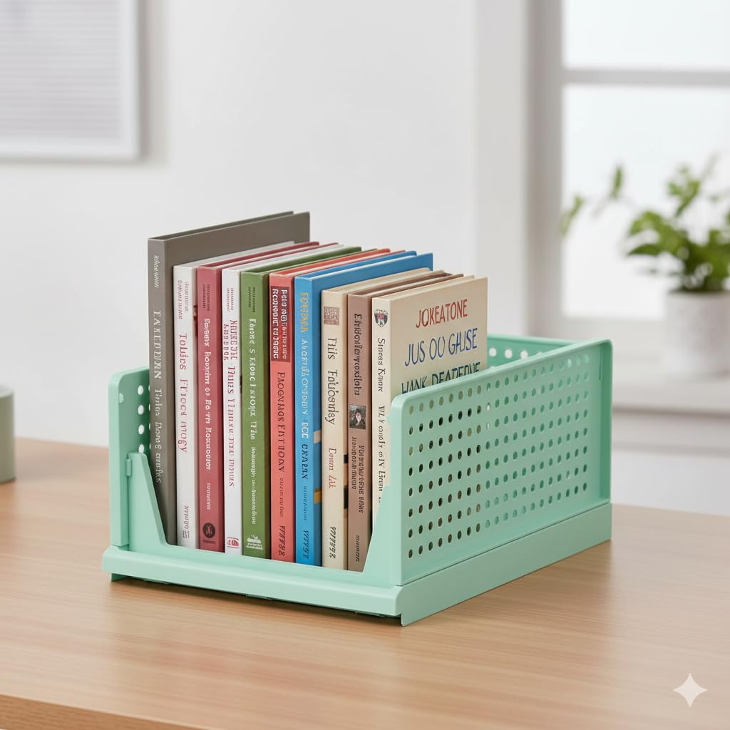 MECHDEL | Wardrobe Organizer For Clothes | Cupboard Organizer | Foldable Shirt Stacker Box | Cloth Box for Almirah | Closet Storage Basket |Plastic Stackable Closet Organizer (Ivory Yellow, 4PCS)