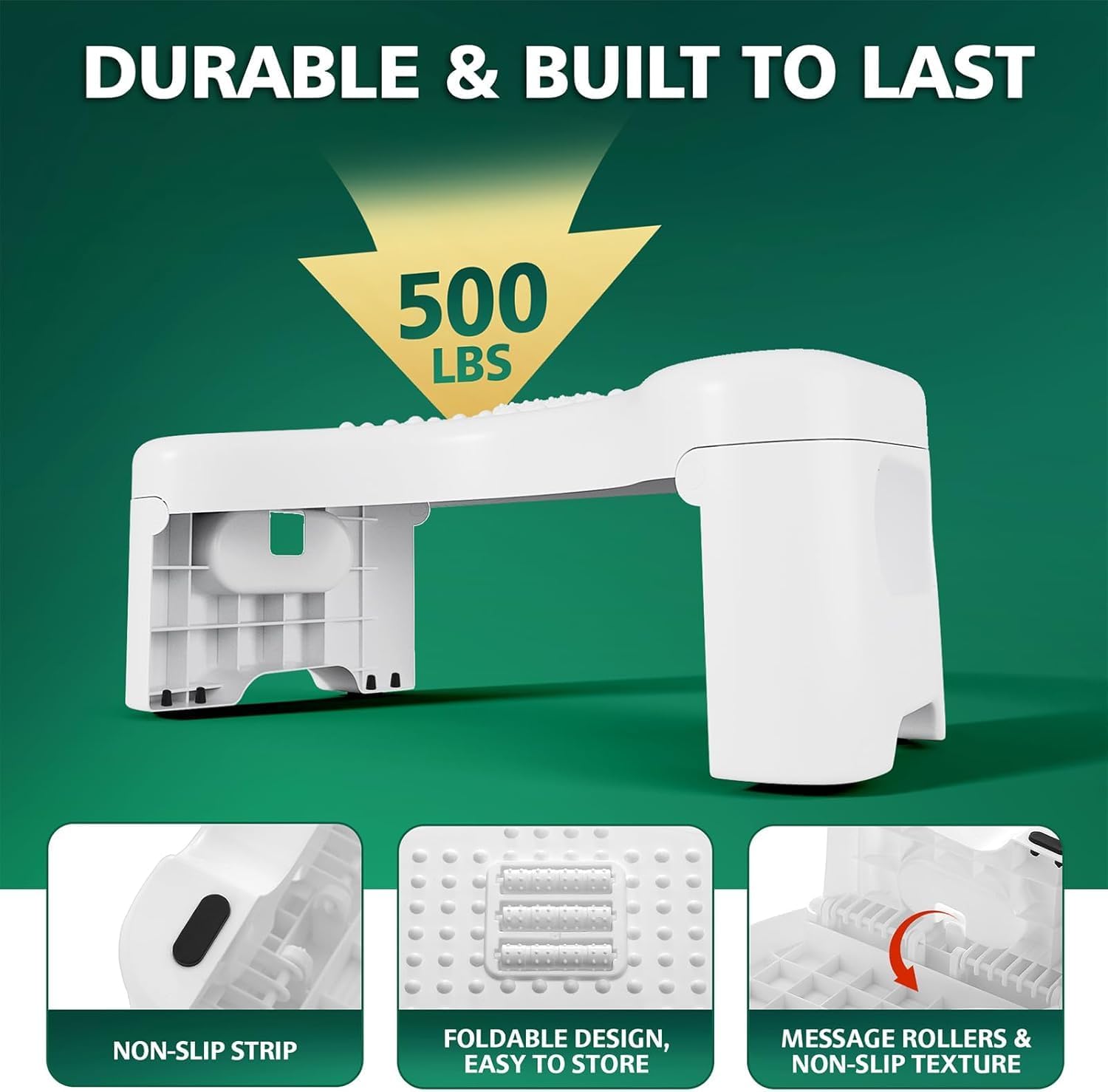 MECHDEL Toilet Squat Stool | Squat Potty | Foot Stool | Step Stool | Potty Stool for Adults | Western Toilet | Scientific Angle | Anti-Slip Stool (White, Foldable : Toilet Stool)