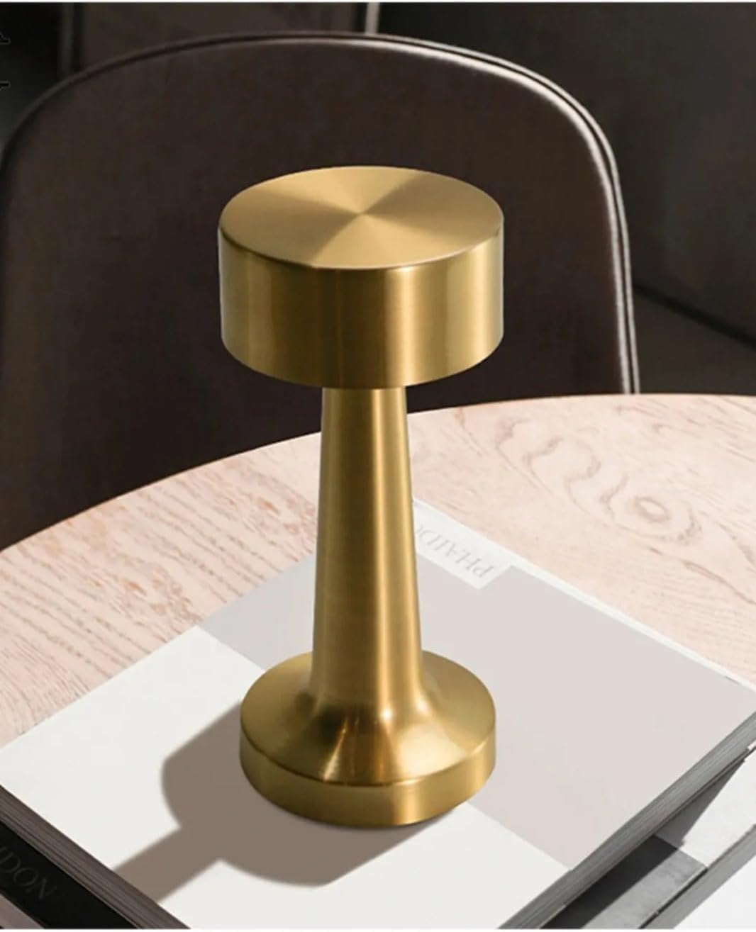 Table Lamp for Bedroom and Living Room, 3 Colour Touch Control, Stepless Dimming, 2000 mAh Battery (Gold LAMP, 1PCS)