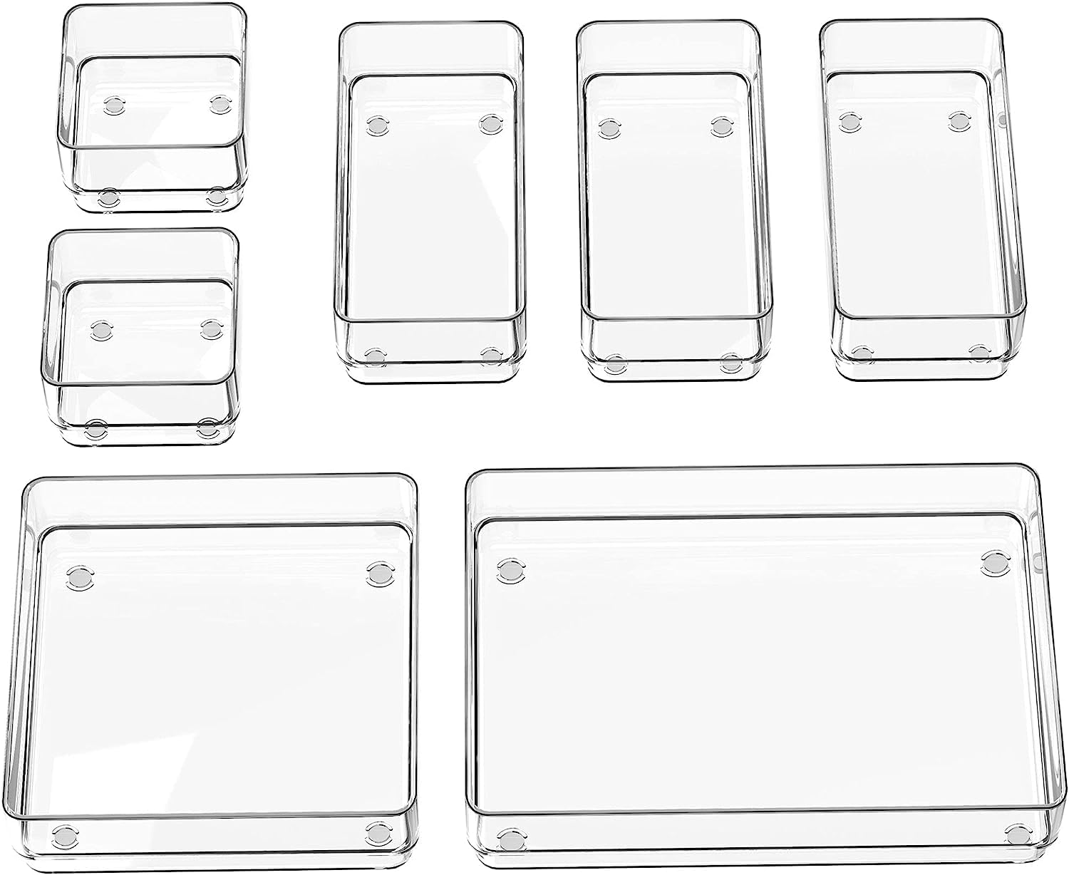 mechdel Makeup Desk Organizer With Drawers, Bathroom Countertop Organizer for Cosmetics, Vanity Holder for Lipstick, Brushes, Lotions, Eyeshadow, Nail Polish and Jewelry (Makeup Storage Box-White)