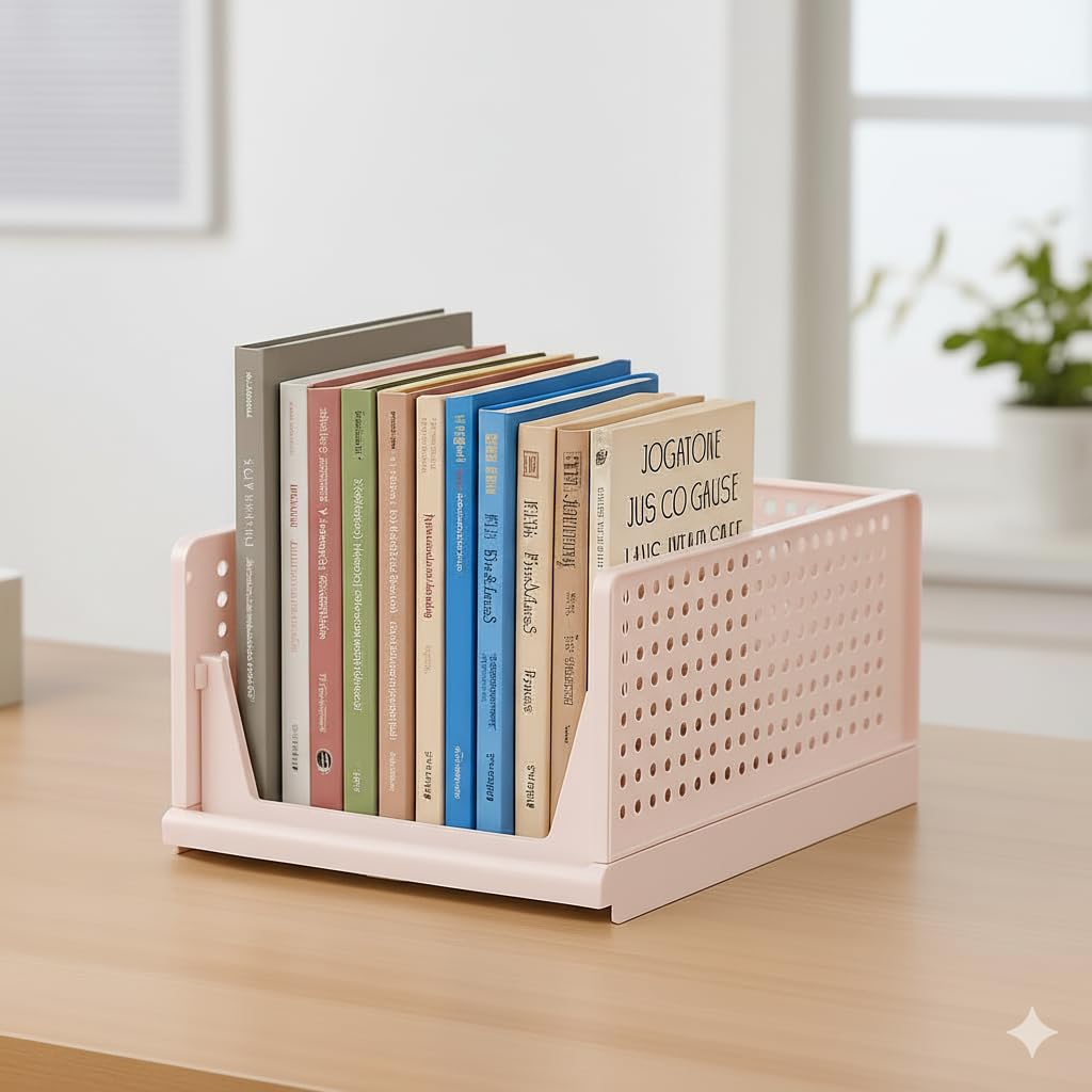 MECHDEL | Wardrobe Organizer For Clothes | Cupboard Organizer | Foldable Shirt Stacker Box | Cloth Box for Almirah | Closet Storage Basket |Plastic Stackable Closet Organizer (Ivory Yellow, 4PCS)