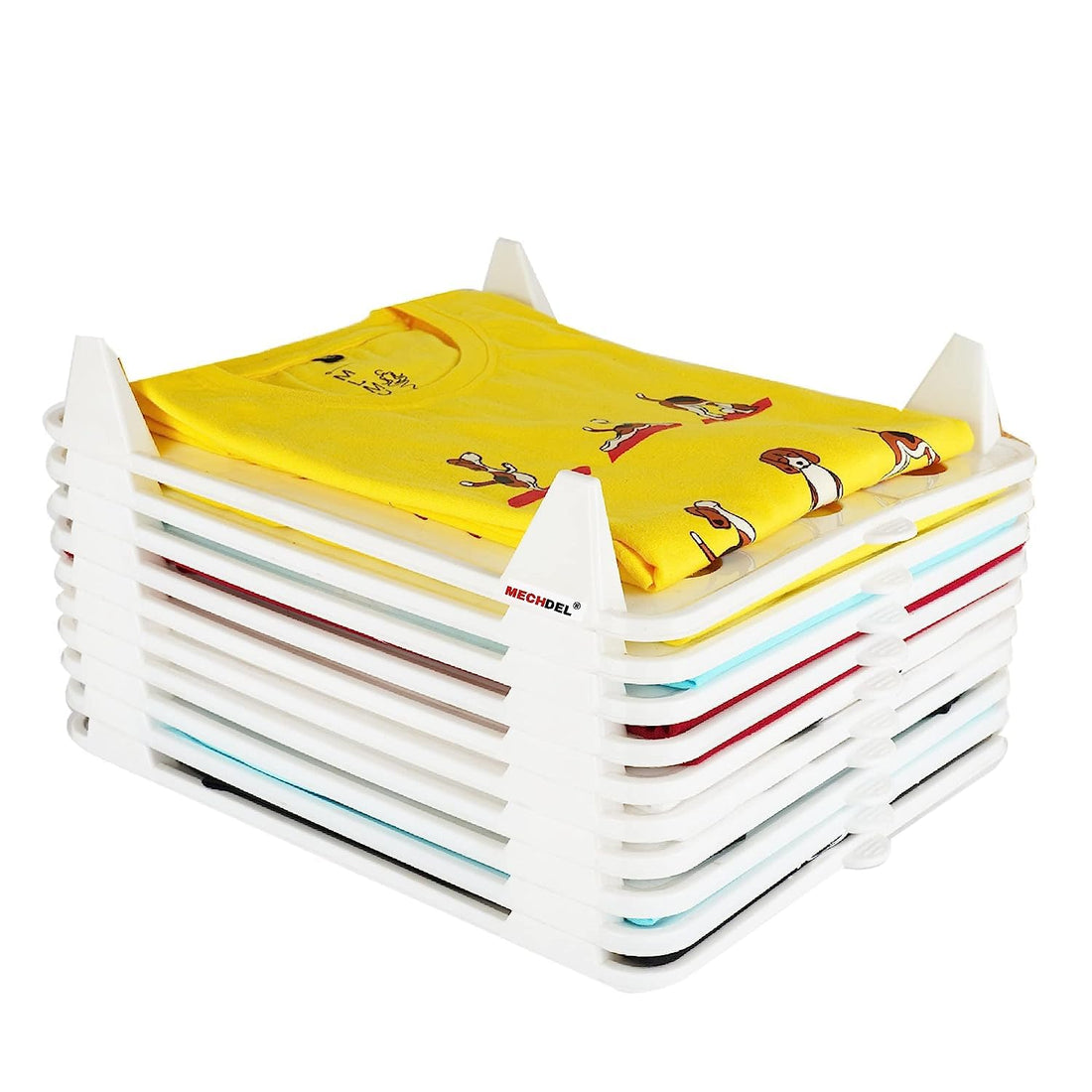 mechdel Effortless Closet Organizer/Shirt Organizer for Men/T Shirt Organizer/Sare Organiser/jeans/pants/iron clothe tray/Folding Board for Shirts/BIG SIZE (WHITE, 20PCS)