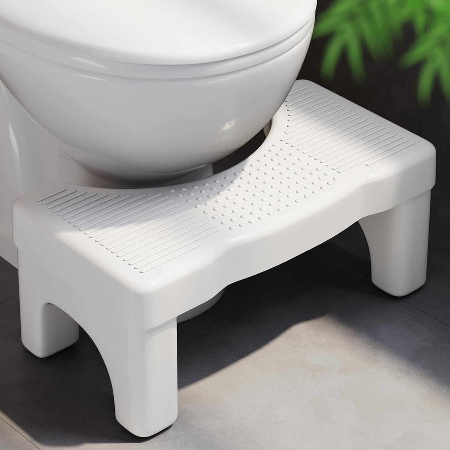 MECHDEL Toilet Squat Stool | Squat Potty | Foot Stool | Step Stool | Potty Stool for Adults | Western Toilet | Scientific Angle | Anti-Slip Stool (White, Foldable : Toilet Stool)