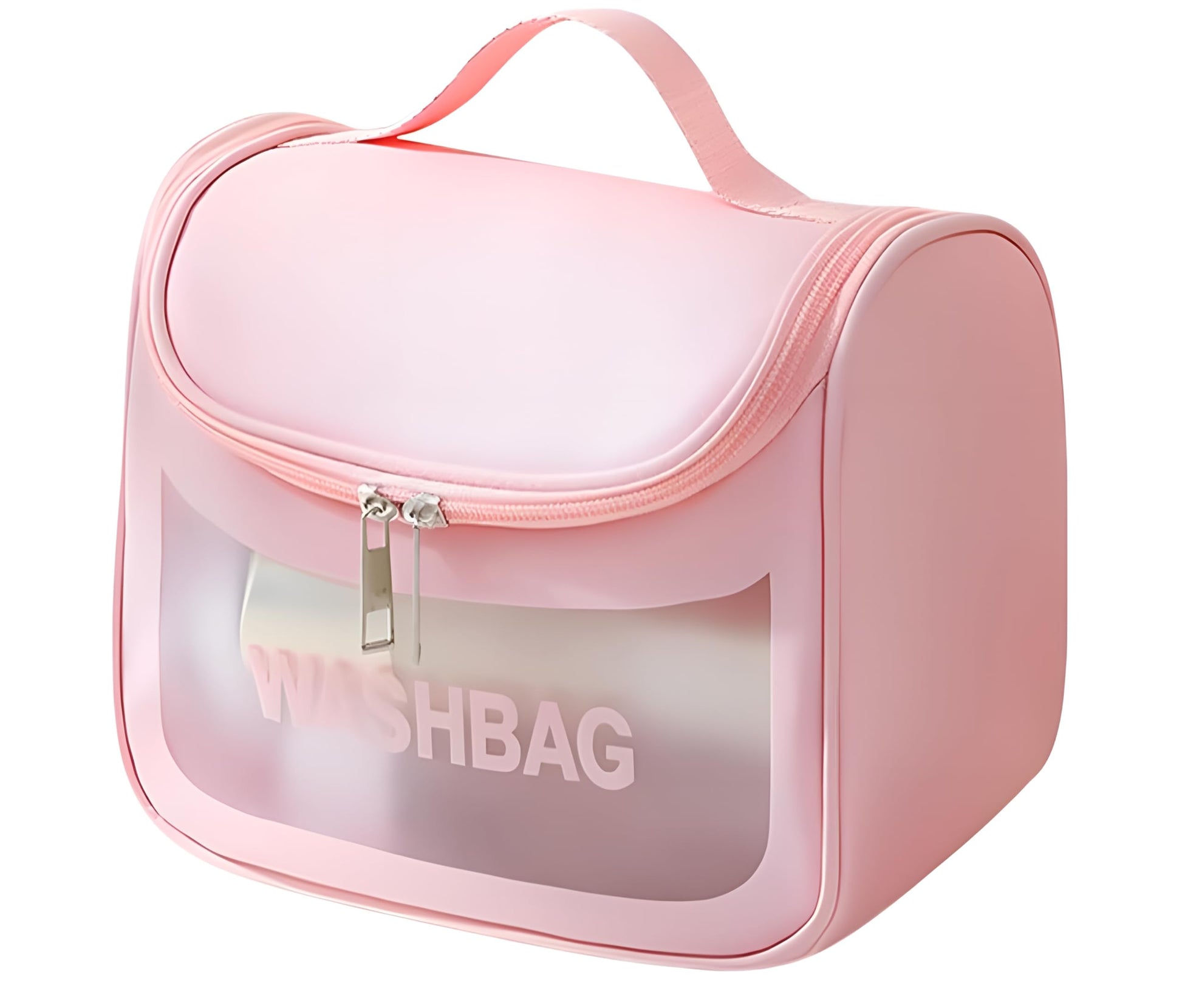 Makeup Pouch Bag Travel Makeup Bag Leather Makeup Organizer Bag/Cosmetic Pouch for Women/Travel Toiletry Bag/Large Capacity Cosmetic Bags Women/Waterproof Portable Pouch Toiletry Bag (Pink)