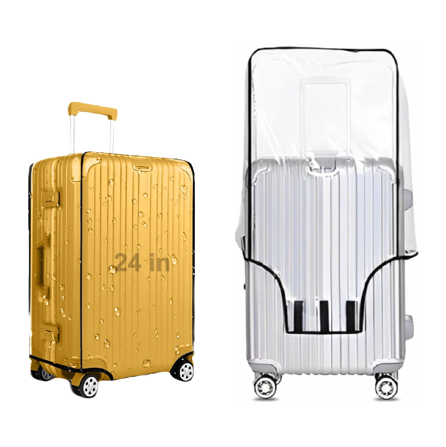JD FRESH 32 inch Trolley Bag Cover/Waterproof Dustproof Luggage Bag Cover/Zippered Clear PVC Suitcase Covers Protectors (Set of 1)