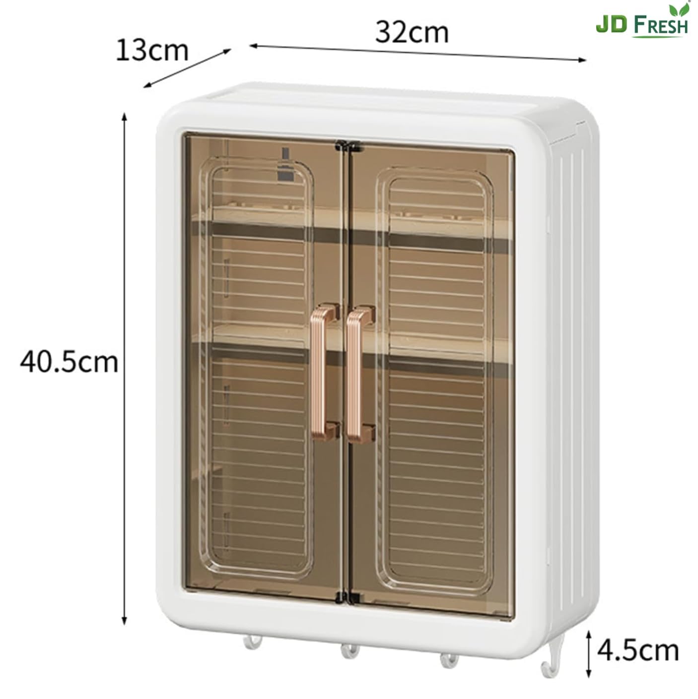 JD FRESH Wall Mounted Plastic Storage Rack for Kitchen/Multipurpose Organizer with Doors and Shelves/Durable/Space Saving Storage Box for Kitchen/Spice Rack/Cabinet Organizer (Pack of 2)