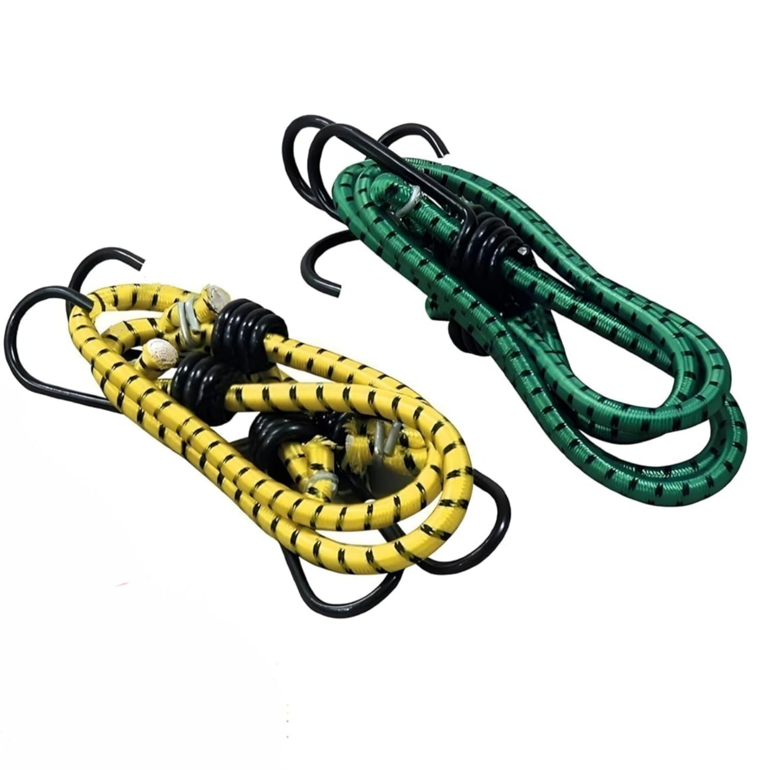 Bungee Cord with Hooks, 200 cm, Elastic Stretchable Rope, 15 kg Load Capacity (12 Clips Cloth Rope, 3PCS)