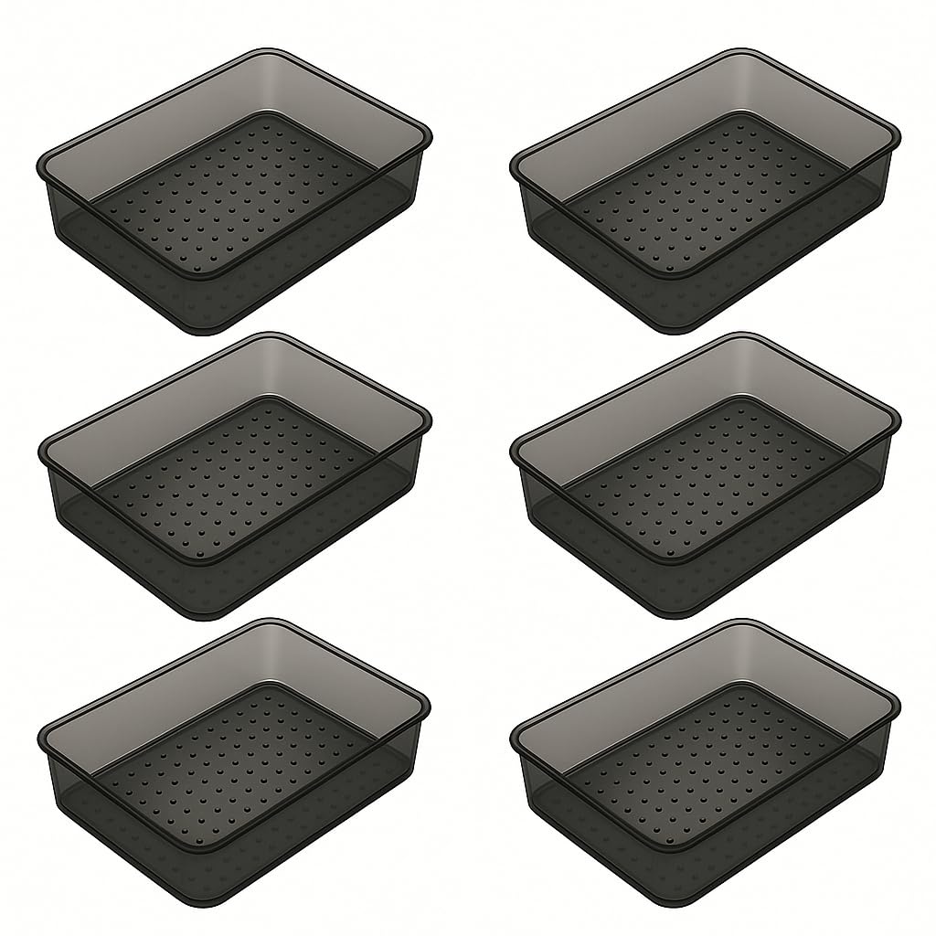 MECHDEL Drawer Organizer Set/Bathroom and Dressing Table Trays/Cosmetic Display/Bathroom Cosmetic Organizers/Unbreakable Drawer Organizer/Drawer Divider Tray (Transparent, 21PCS Set)