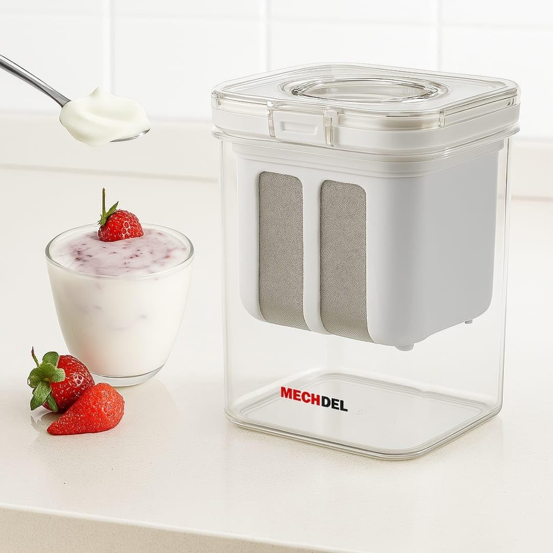 MECHDEL Yogurts Make Strainers/Soybean Milk, Kefir, Berries, Soup, & Lid for Thick,Soybean Milk,Curd Maker with Yogurts Filter | Hung Curd Maker for Home |(Greek Yogurt Strainer, 1PCS)