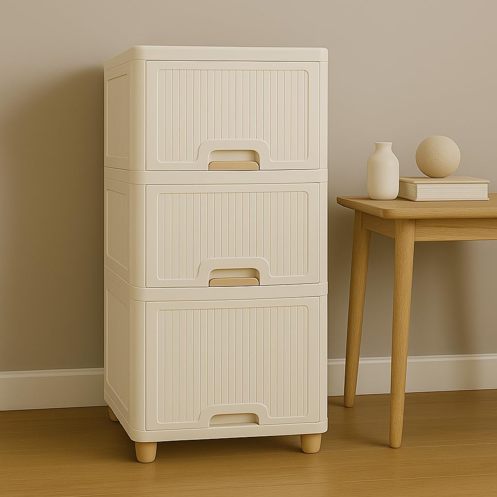 Mechdel Foldable Plastic Cupboard Rack for Clothes Storage - 1 Door Transparent Wardrobe (1PCS, 45 x 38 x 34 Cm)