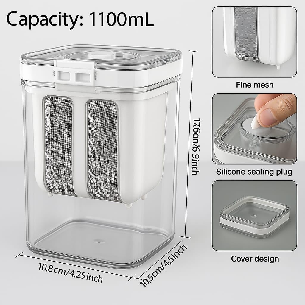 MECHDEL Yogurts Make Strainers/Soybean Milk, Kefir, Berries, Soup, & Lid for Thick,Soybean Milk,Curd Maker with Yogurts Filter | Hung Curd Maker for Home |(Greek Yogurt Strainer, 1PCS)