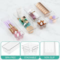 MECHDEL Drawer Organizer Set/Bathroom and Dressing Table Trays/Cosmetic Display/Bathroom Cosmetic Organizers/Unbreakable Drawer Organizer/Drawer Divider Tray (Transparent, 21PCS Set)