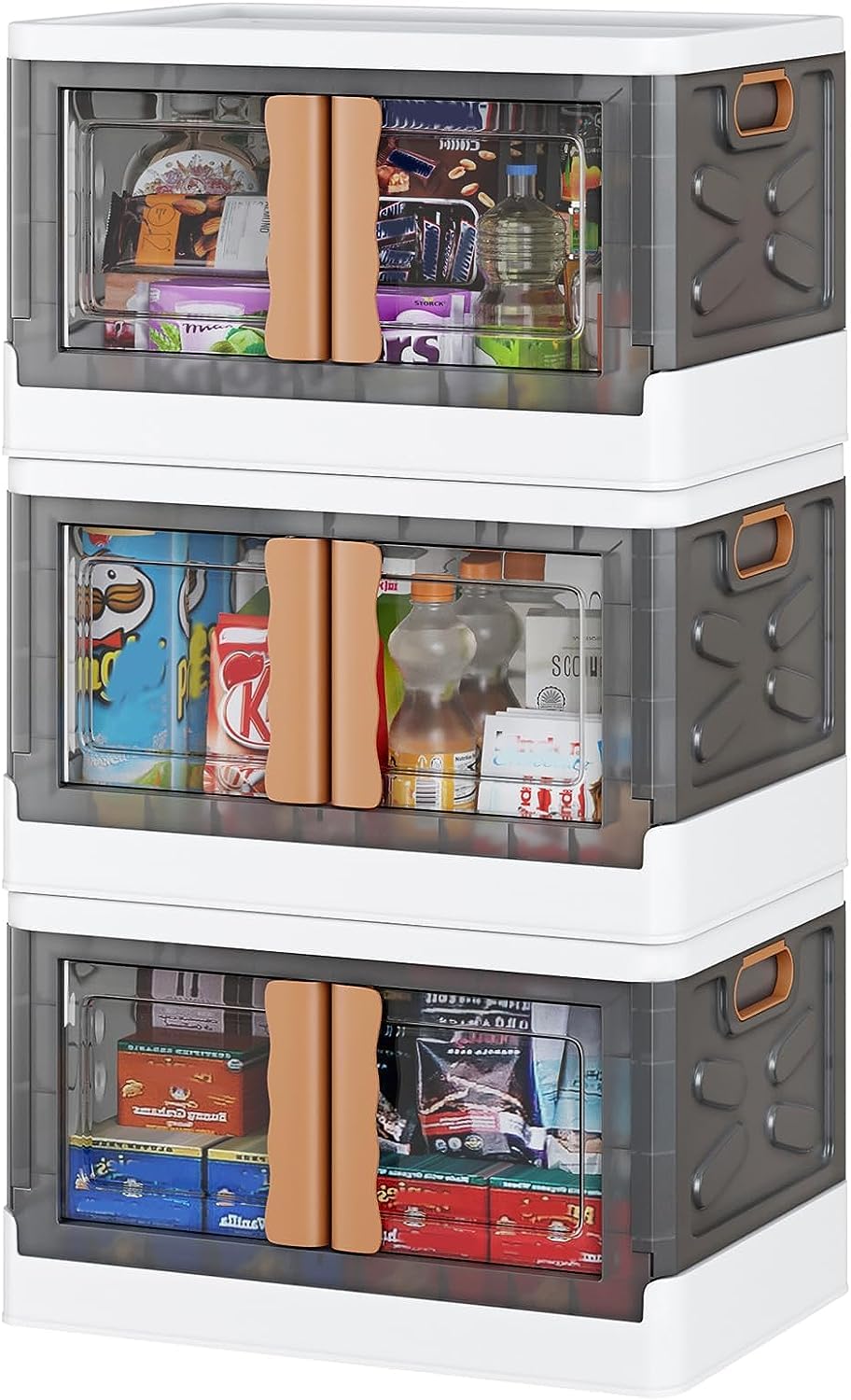 mechdel Collapsible Storage,Cabinet for Storage,Almari, Wardrobe, Cupboard Rack Living Room,Storage Cupboard | Clothes Organizer Rack, 2 Door Cabinet (STORAGE BIN/WHEEL-White, 4PCS)