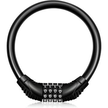 Bike Lock Bicycle Cable High Security Resettable Combination Coiling Bicycle Lock Heavy Duty Anti Theft Cable with Mounting Bracket (Keyless Numeric Bike Cable Lock, 40CM Multi-Purpose Lock)