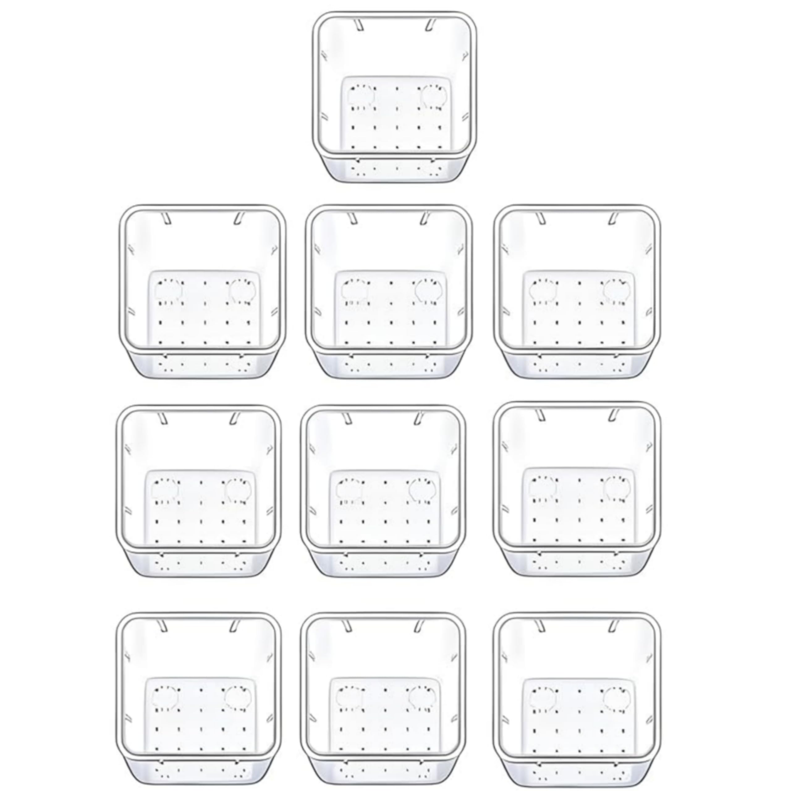 MECHDEL Drawer Organizer Set/Bathroom and Dressing Table Trays/Cosmetic Display/Bathroom Cosmetic Organizers/Unbreakable Drawer Organizer/Drawer Divider Tray (Transparent, 21PCS Set)