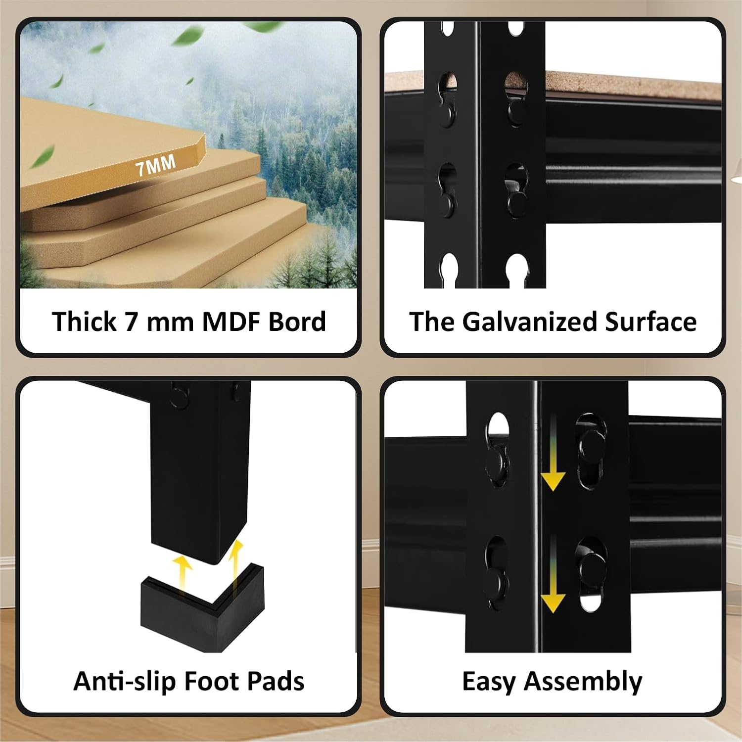 JD FRESH 5-Tier Extra Large Metal Shelf Rack/Adjustable Boltless Shelving Unit/Heavy Duty Display Rack Organizer for Garage/Kitchen/Warehouse/Tool-Free Assembly and Rust-Resistant (72Hx36Wx12L Inch)