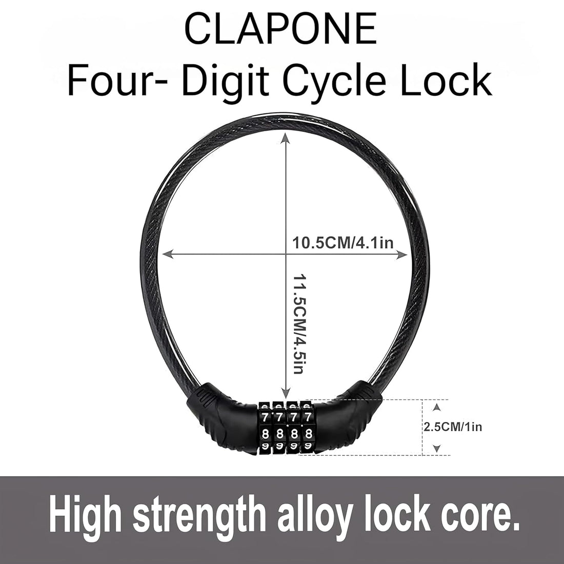 Bike Lock Bicycle Cable High Security Resettable Combination Coiling Bicycle Lock Heavy Duty Anti Theft Cable with Mounting Bracket (Keyless Numeric Bike Cable Lock, 40CM Multi-Purpose Lock)