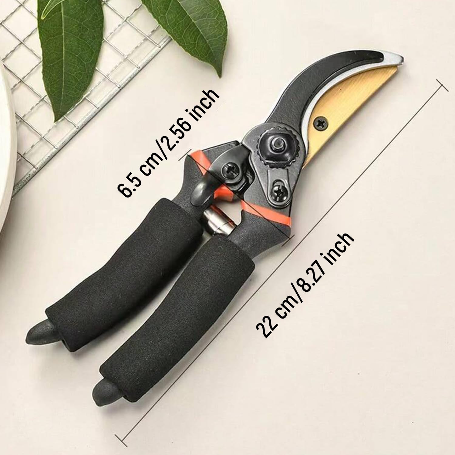 JD FRESH 8 Inch Heavy Duty Gardening Scissor/Plant Cutter for Garden/Pruners for Plants/Branch Cutter for Plants/Flower Cutter/Secateurs/Pruning Shears (Titanium Blade, Black)