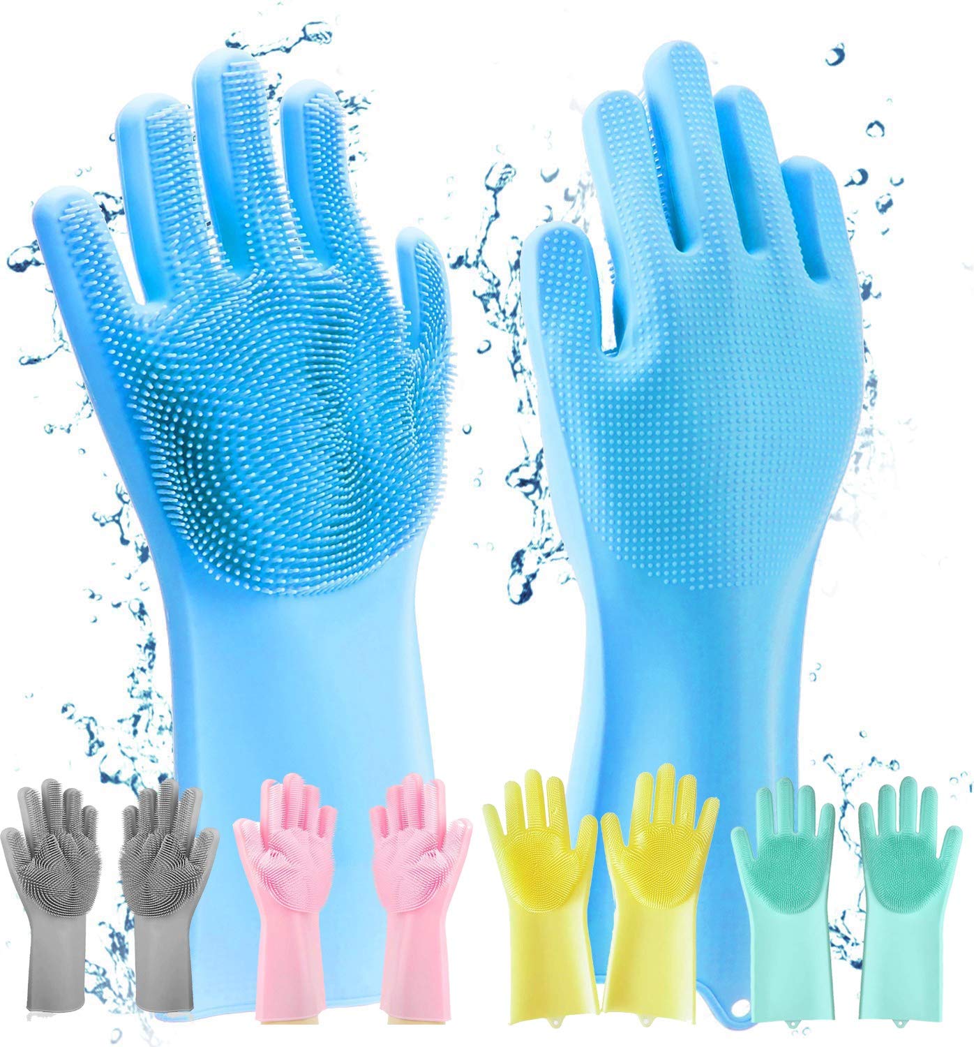 Gloves for Washing Dishes/Hand Gloves for Kitchen/Kitchen Gloves for Dishwashing/Dish Washing for Women/Cleaning/Rubber Scotch/Home Essentials Product/Silicone/cooking/Bathroom/Car-Multicolour