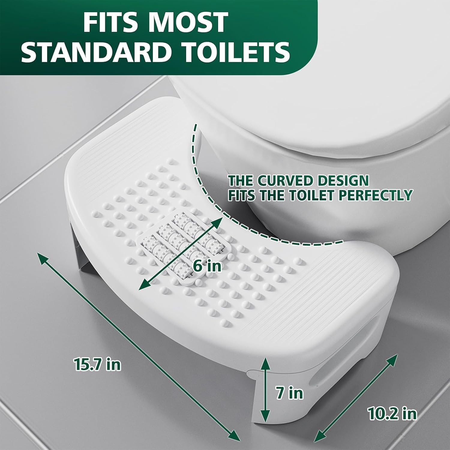 MECHDEL Toilet Squat Stool | Squat Potty | Foot Stool | Step Stool | Potty Stool for Adults | Western Toilet | Scientific Angle | Anti-Slip Stool (White, Foldable : Toilet Stool)