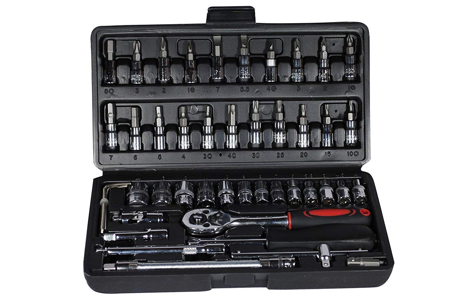 MECHDEL 46-in-1 Tool Kit for Home Use | Spanner Set | Socket Set | Wrench Set | Hand Tools | Bike Tool Kit Set | Goti Pana Box End Set | Socket Wrench Kit | DIY Car & Household Repair Tools