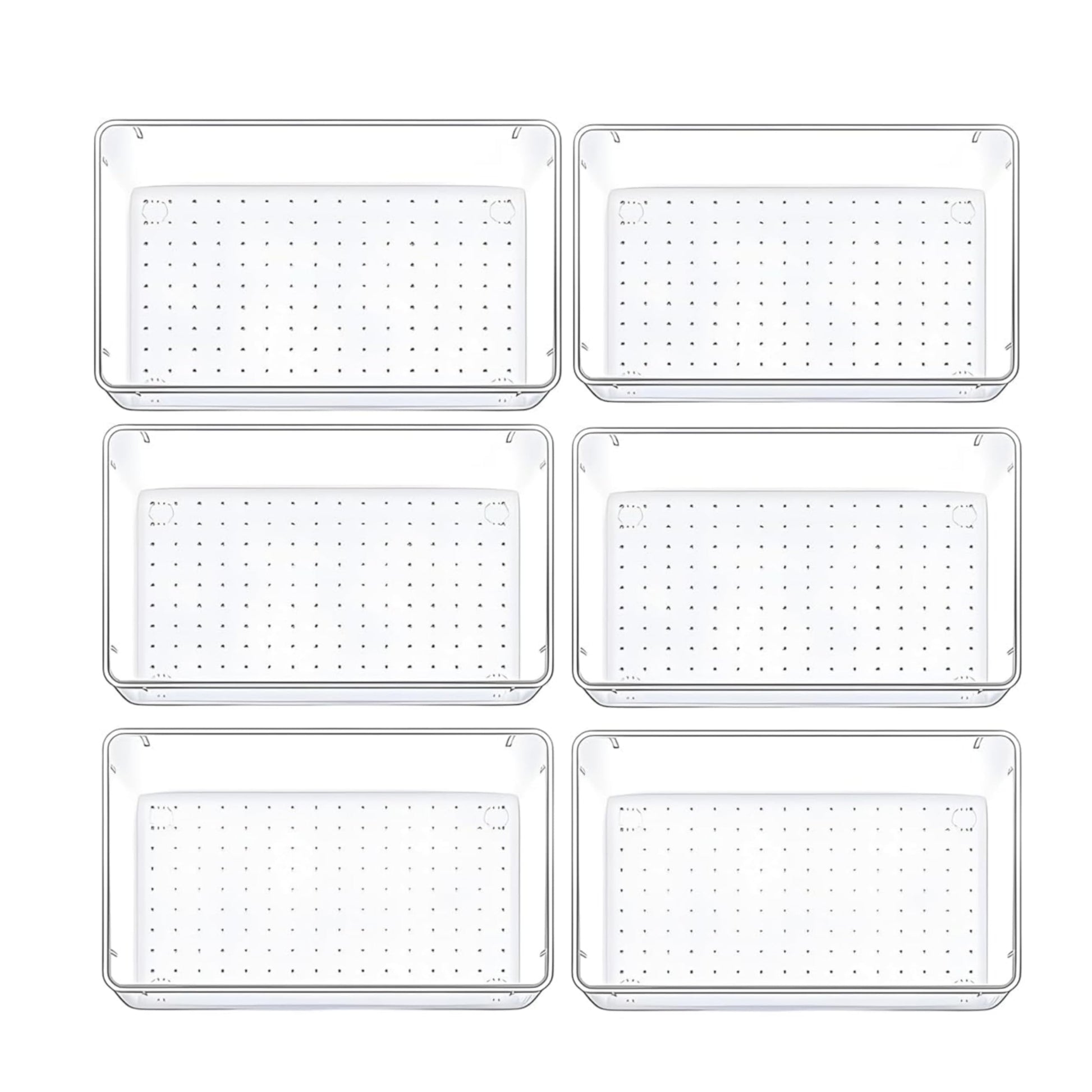 MECHDEL Drawer Organizer Set/Bathroom and Dressing Table Trays/Cosmetic Display/Bathroom Cosmetic Organizers/Unbreakable Drawer Organizer/Drawer Divider Tray (Transparent, 21PCS Set)