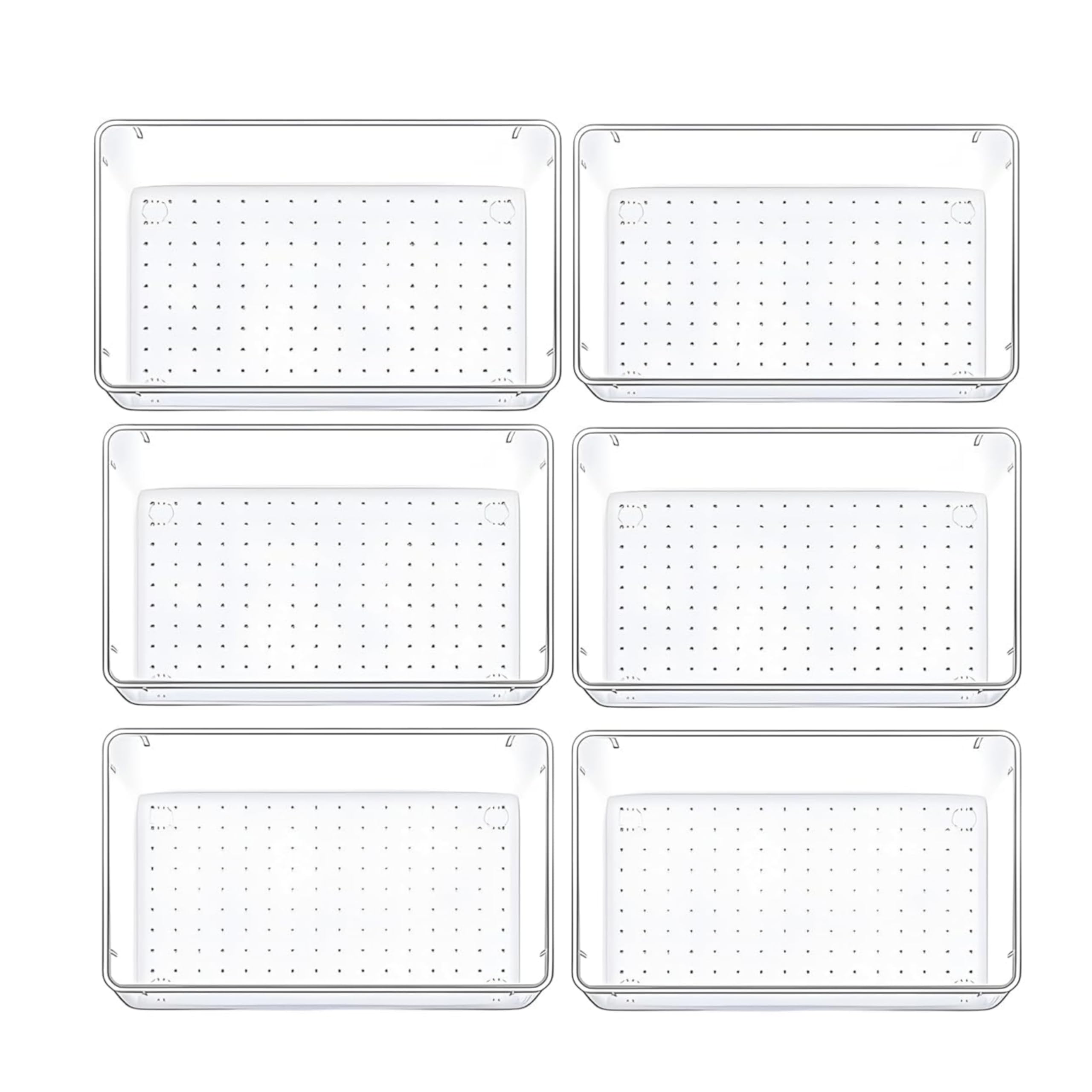 MECHDEL Drawer Organizer Set/Bathroom and Dressing Table Trays/Cosmetic Display/Bathroom Cosmetic Organizers/Unbreakable Drawer Organizer/Drawer Divider Tray (Transparent, 21PCS Set)