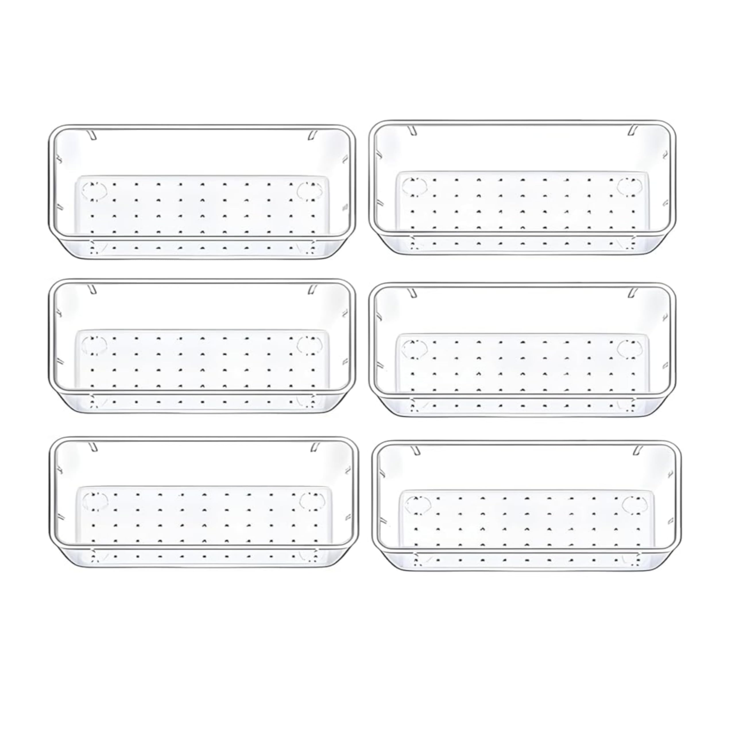 MECHDEL Drawer Organizer Set/Bathroom and Dressing Table Trays/Cosmetic Display/Bathroom Cosmetic Organizers/Unbreakable Drawer Organizer/Drawer Divider Tray (Transparent, 21PCS Set)