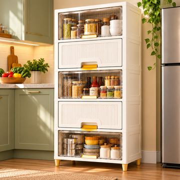 MECHDEL Cupboard Rack – Classic White & Clear