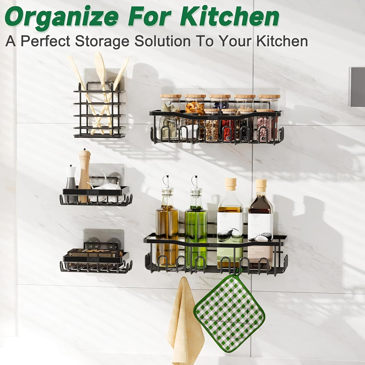 Stainless Steel Bath Organizers With Large Capacity Organizer Combo Racks and Shelves for Wall Stand for Bathroom Without Drill Soap Holder with Tooth Brush Holder Bathroom Accessories (5 pcs)