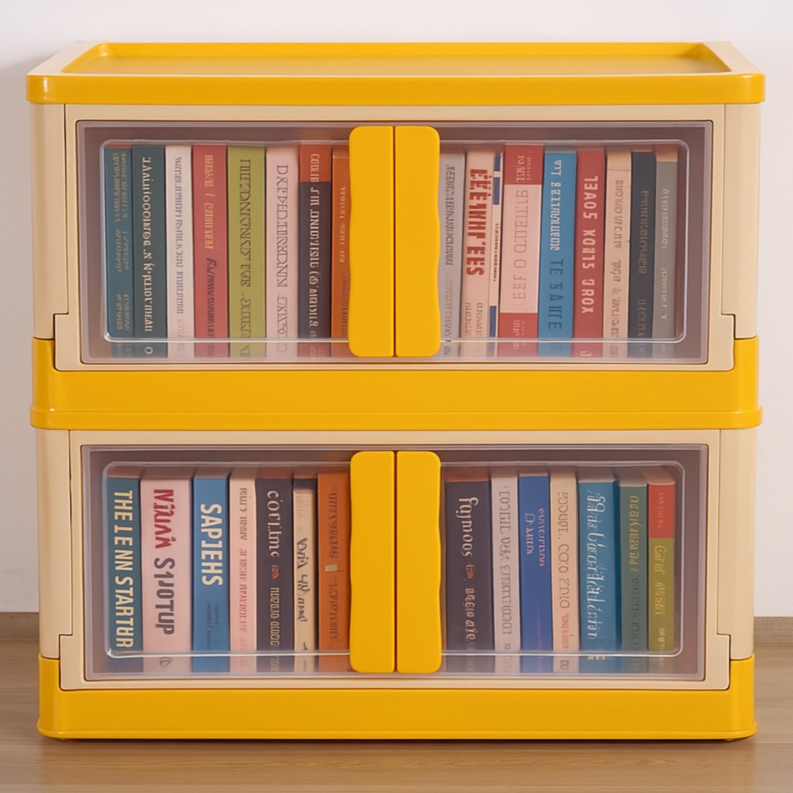 mechdel Collapsible Storage,Cabinet for Storage,Almari, Wardrobe, Cupboard Rack Living Room,Storage Cupboard | Clothes Organizer Rack, 2 Door Cabinet (STORAGE BIN/WHEEL-White, 4PCS)