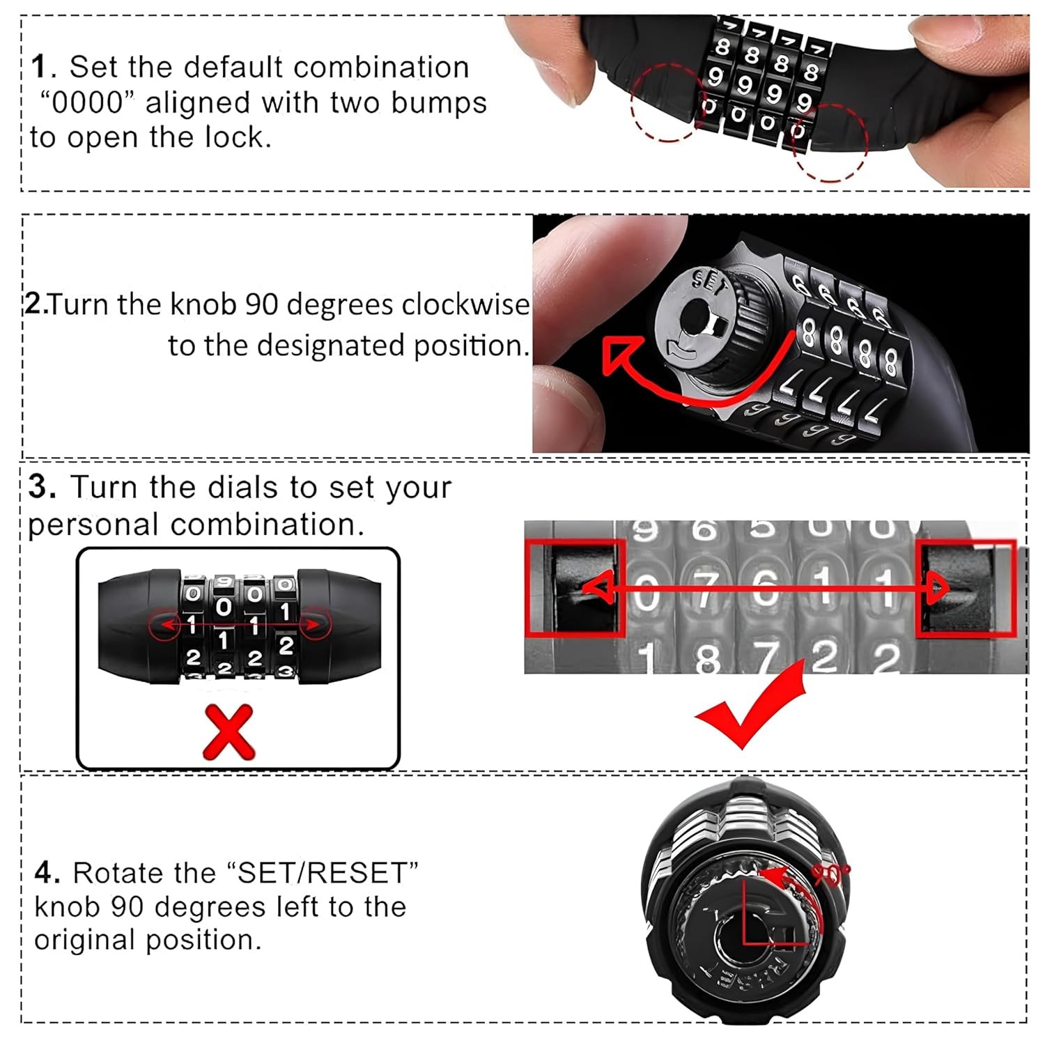 Bike Lock Bicycle Cable High Security Resettable Combination Coiling Bicycle Lock Heavy Duty Anti Theft Cable with Mounting Bracket (Heavy Duty Anti-Theft Protection, 75CM Multi-Purpose Lock)