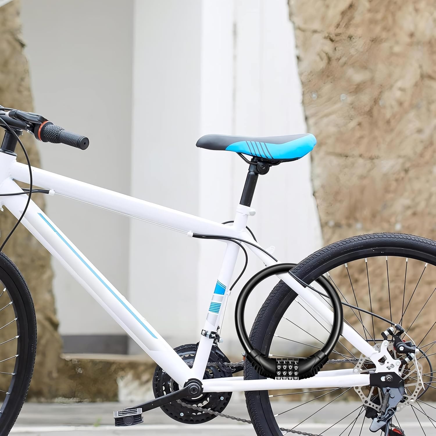 Bike Lock Bicycle Cable High Security Resettable Combination Coiling Bicycle Lock Heavy Duty Anti Theft Cable with Mounting Bracket (Keyless Numeric Bike Cable Lock, 40CM Multi-Purpose Lock)