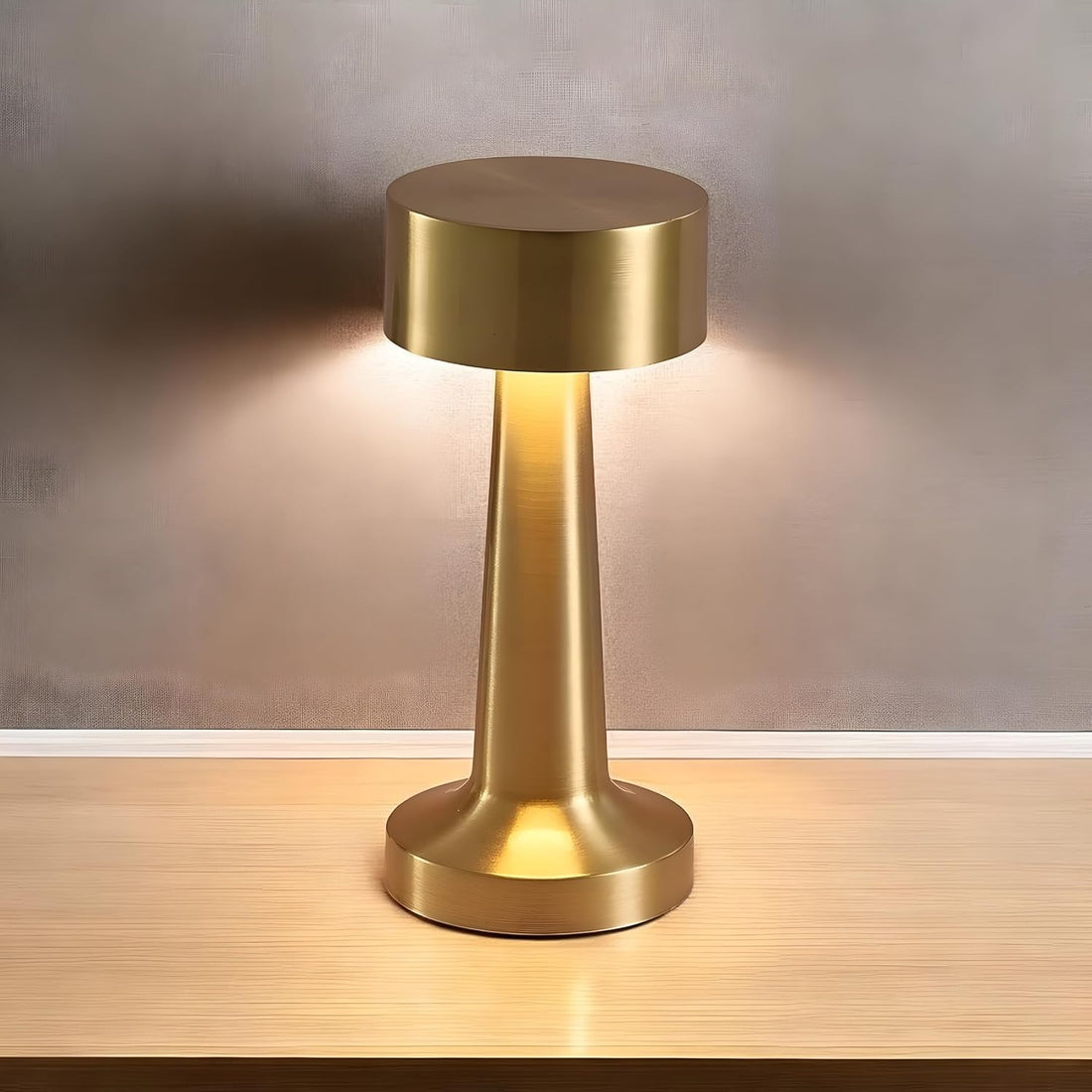 LED Table Lamp – Touch Control with 3 Brightness Levels & 3 Color Modes | Rechargeable Metal Desk Lamp for Bedroom, Nightstand, Living Room, Office & Study Table (Glod, 1 Pcs)