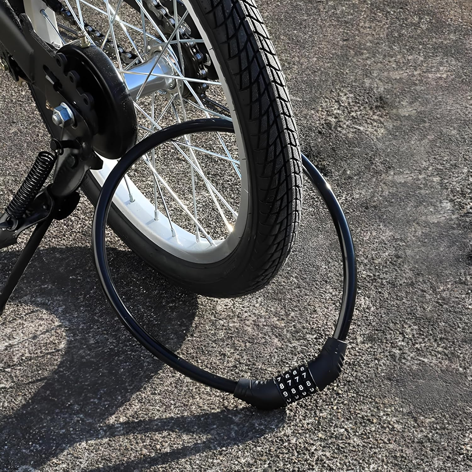 Bike Lock Bicycle Cable High Security Resettable Combination Coiling Bicycle Lock Heavy Duty Anti Theft Cable with Mounting Bracket (Heavy Duty Anti-Theft Protection, 75CM Multi-Purpose Lock)