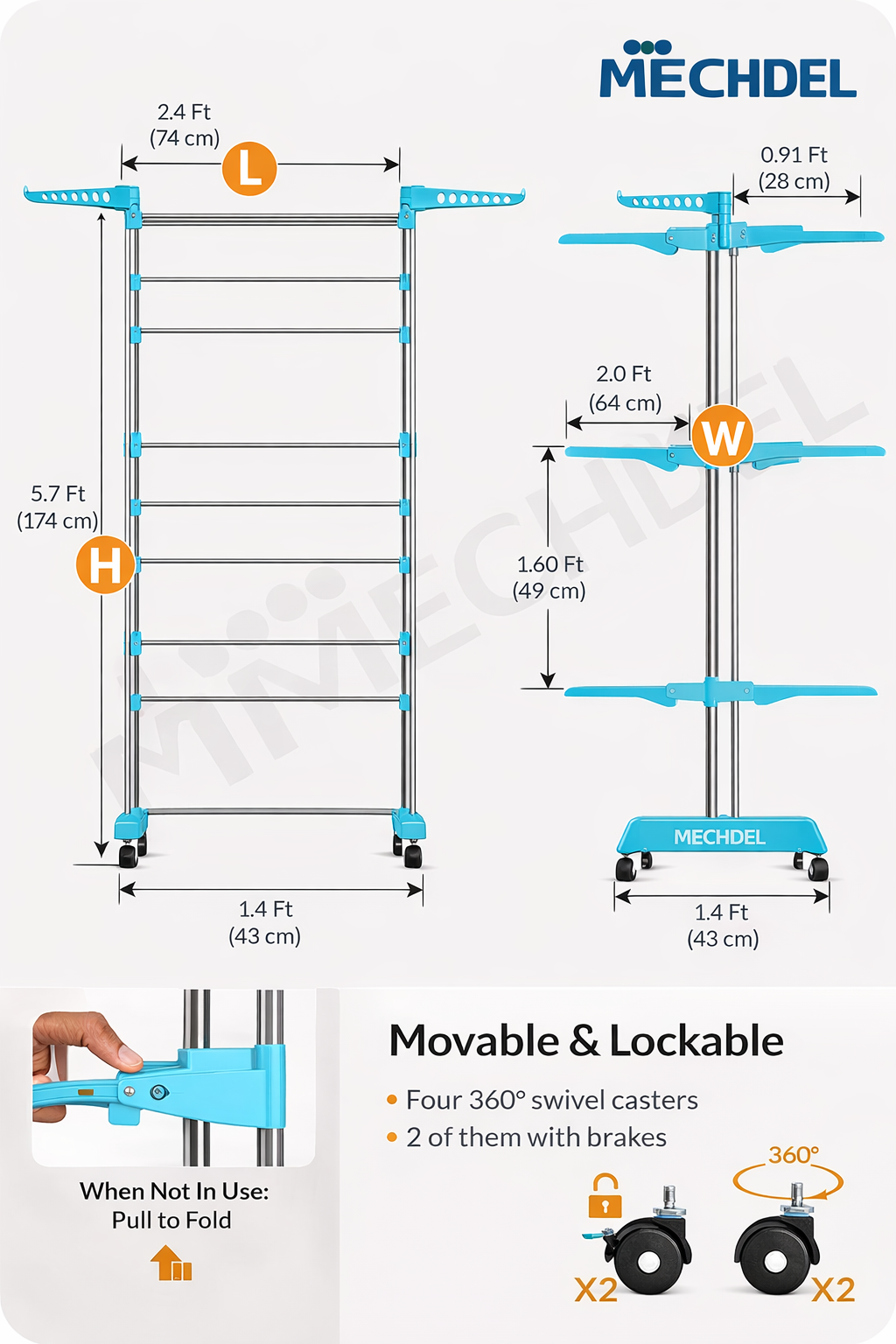 MECHDEL Clothes Stand for Drying Cloth Drying Stand